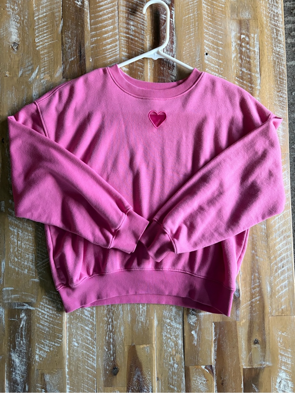 Pink Heart Crewneck Sweatshirt - Girls Old Navy size 10